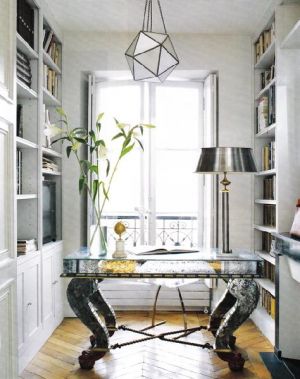 Floors and decor - Beautiful mirrored desk and herringbone floor.jpg